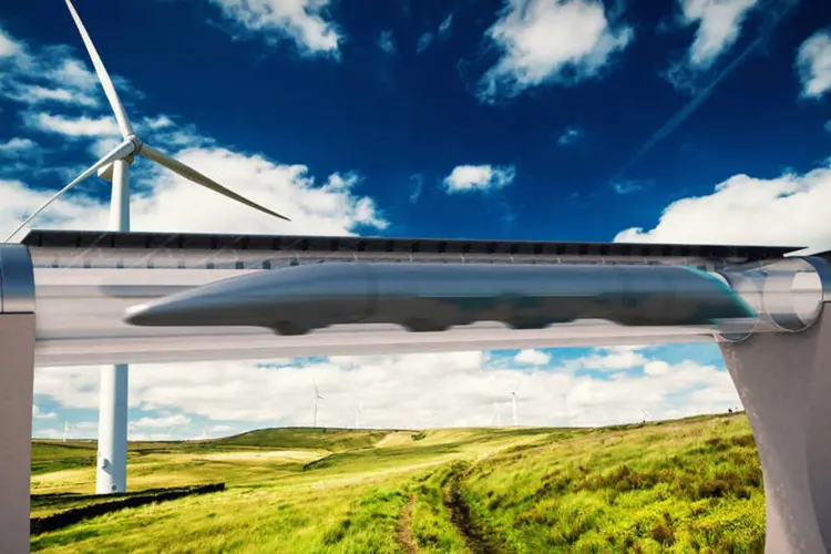 
	Hyperloop: o transporte funciona como um transporte de tubos
 (Hyperloop Transportation Technologies)