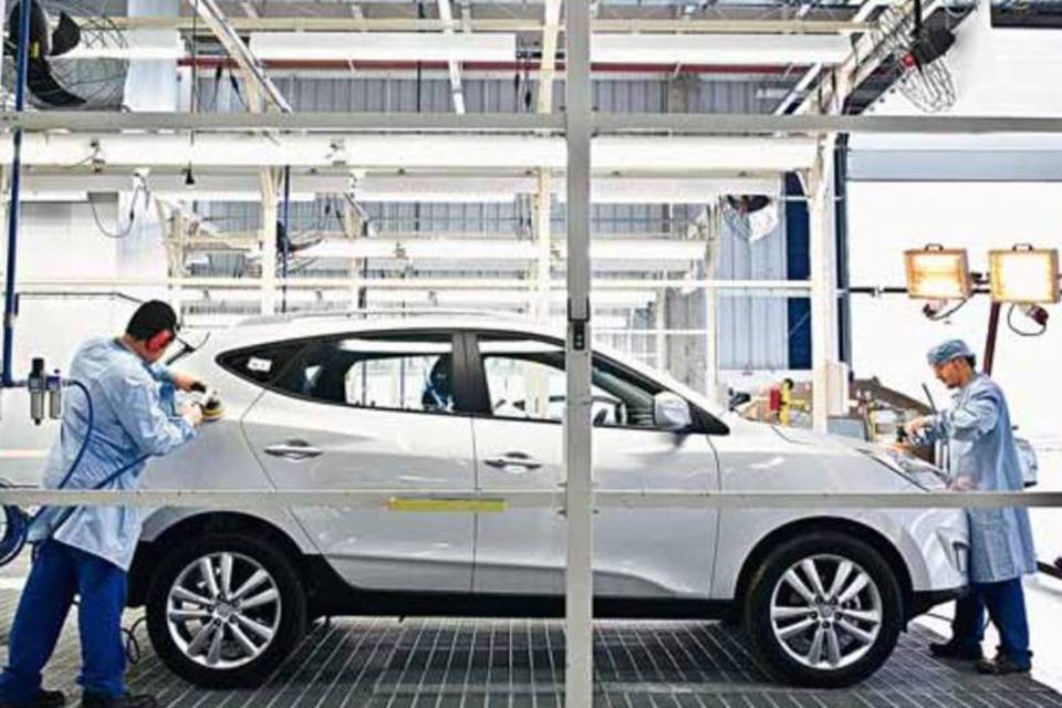 O novo IX-35 na fábrica da Hyundai, em Goiás: as montadoras apostam nos SUVs para ganhar mercado  (Germano Lüders/EXAME.com)