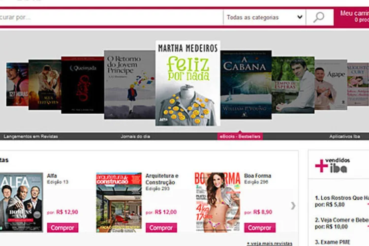 O Iba distribui revistas, jornais e livros para ser lidos no computador, no iPad e em outros dispositivos móveis (Reprodução)