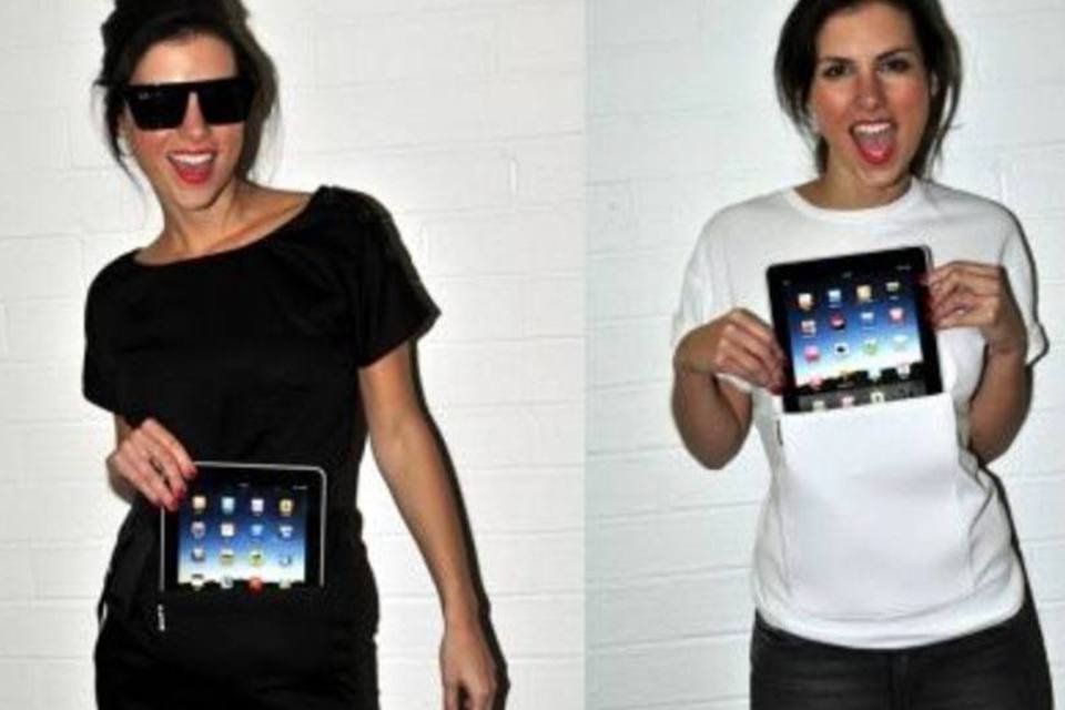 Empresa lança camiseta e vestido com bolso para iPad