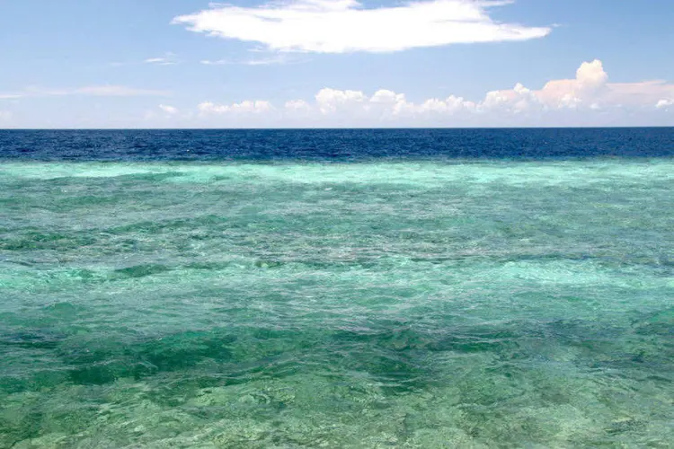 
	Vista do mar a partir de praia das Ilhas Spratly, no mar do sul da China
 (Wikimedia Commons)