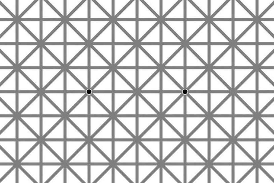 Por que você não vê os pontos pretos da imagem de uma só vez