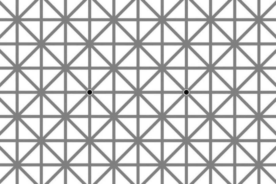 Por que você não vê os pontos pretos da imagem de uma só vez