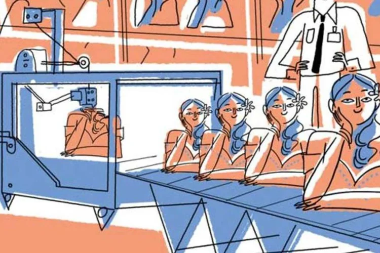 Ilustração - A fábrica democrática (Bernardo França/EXAME.com)