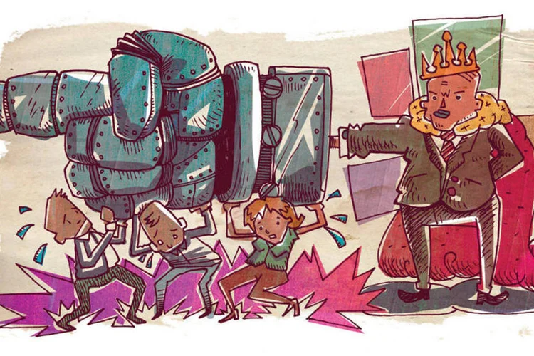 Ilustração de chefe autoritário (Breno Ferreira / VOCÊ S/A)