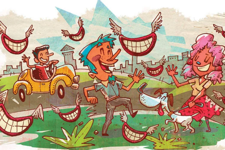 Ilustração de pessoas sorrindo (Breno Ferreira / VOCÊ S/A)