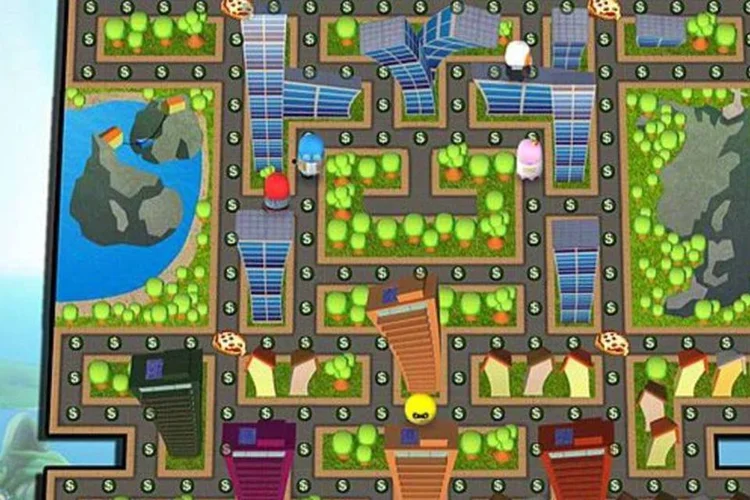 Com um estilo que lembra o Pac-man, o “Roba-Roba” permite que o jogador passe de vereador a presidente do Senado (Reprodução)