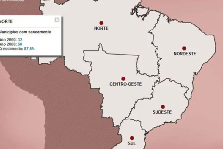 Infográfico - A expansão da rede de esgoto no Brasil em 8 anos