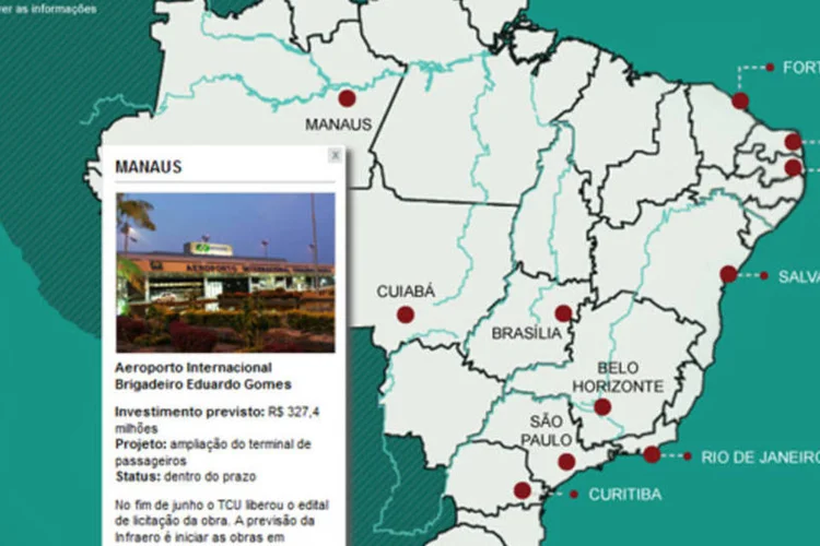 Imagem ilustrativa do infográfico sobre obras em aeroportos para a copa do mundo de 2012