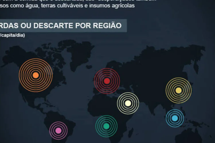 Infográfico - Quanta comida o mundo joga fora por ano (Juliana Pimenta/EXAME.com)