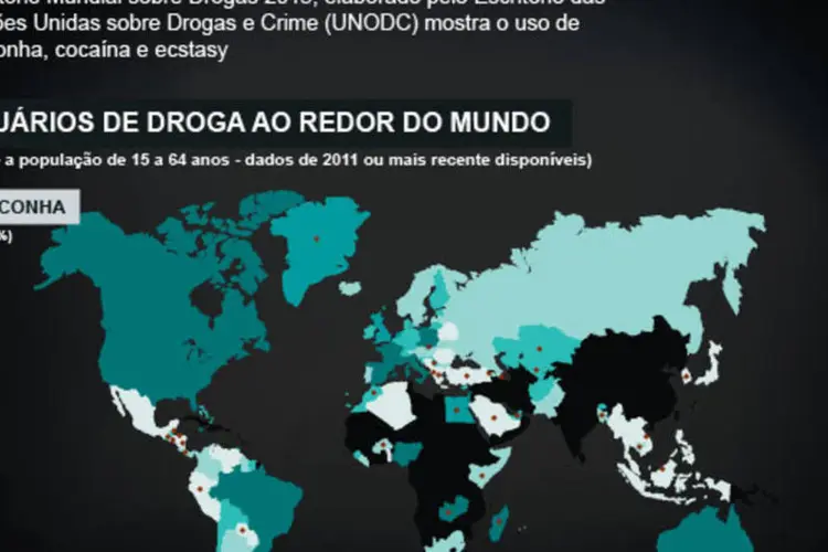 Infográfico - O consumo de drogas pelo mundo (Juliana Pimenta/EXAME.com)