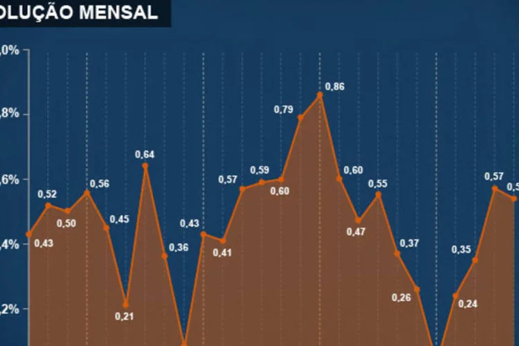 Infográfico - As altas da inflação no Brasil mês a mês até novembro (Juliana Pimenta/EXAME.com)