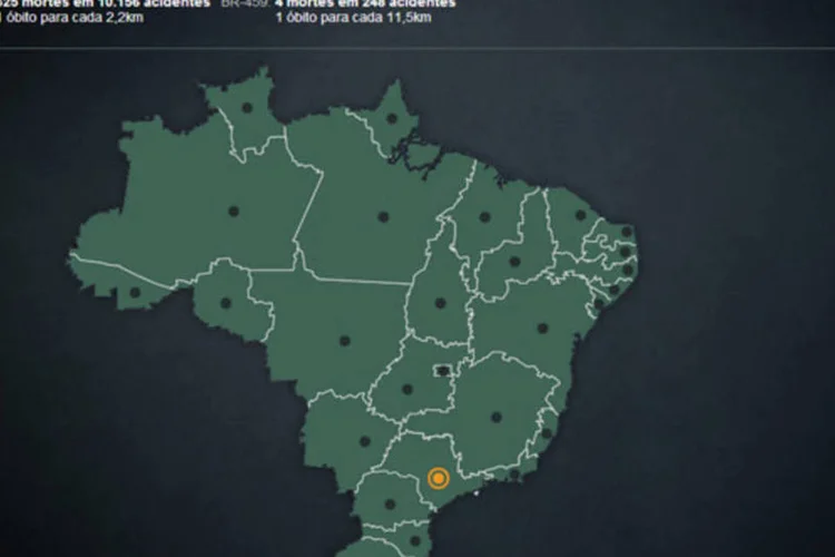 Infográfico - As rodovias federais mais perigosas de cada estado (Juliana Pimenta/EXAME.com)