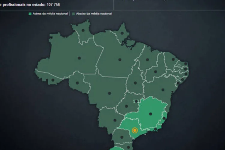 Infográfico - Onde faltam e onde sobram médicos no Brasil