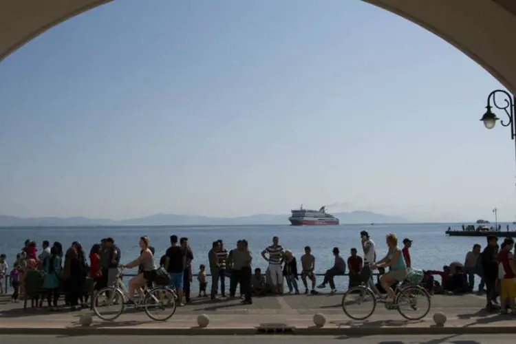 
	Imigrantes na Gr&eacute;cia: novos dados mostraram que 21.000 refugiados desembarcaram em terras gregas na semana passada
 (Dan Kitwood/Getty Images)