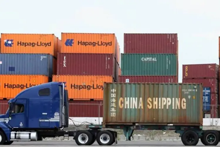 Contêineres de importação nos EUA: queda de 13% no déficit surpreendeu analistas (Justin Sullivan/Getty Images)