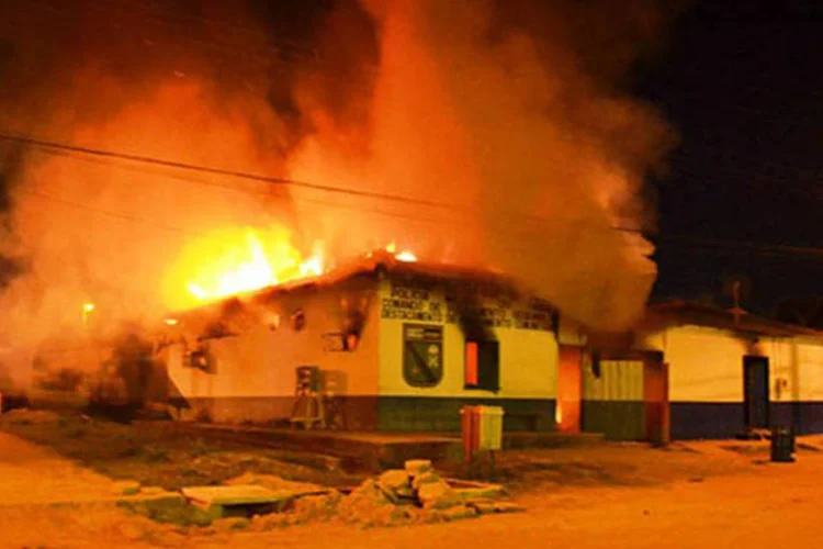 Incêndio em prédio da PM em Jacareacanga, no Pará: A PM enviou homens de seu grupo de elite para reforçar a segurança em Jacareacanga (ASCOM/SEGUP)