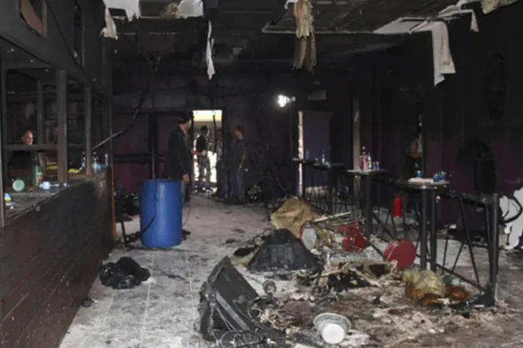 Vista do interior da boate Kiss, que pegou fogo em Santa Maria (Divulgação/Polícia Civil)