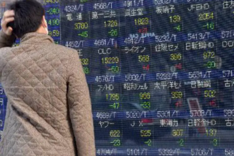 
	Bolsa de T&oacute;quio: o Nikkei 225 dos principais valores perdeu 0,25%, a 16.681,89 pontos
 (Yoshikazu Tsuno/AFP)
