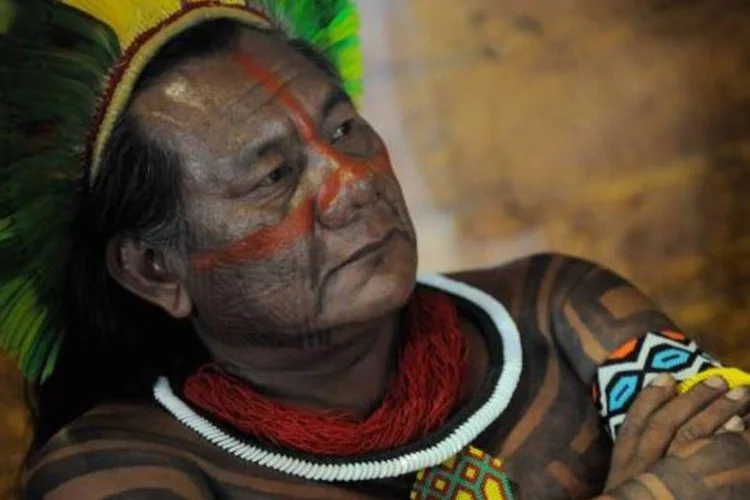 
	O l&iacute;der ind&iacute;gena kayap&oacute;, cacique Akiaboro Kayap&oacute;, disse que, s&oacute; este ano, 16 &iacute;ndios foram mortos nos confrontos com os fazendeiros de Mato Grosso do Sul
 (Fernando Frazão/Agência Brasil)