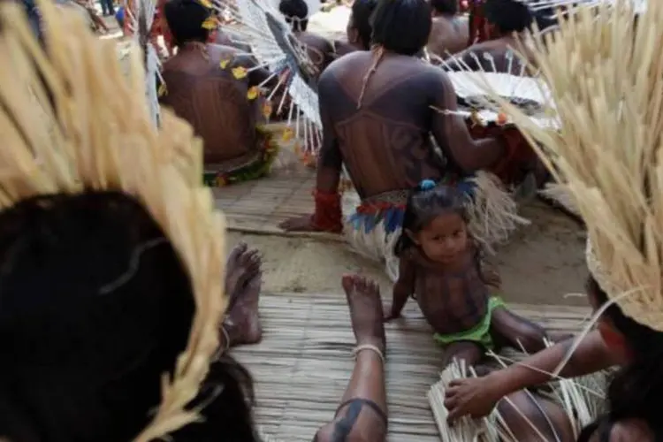 Tribos indígenas que acamparam na Rio+20, em junho de 2012 (Ricardo Moraes/Reuters)