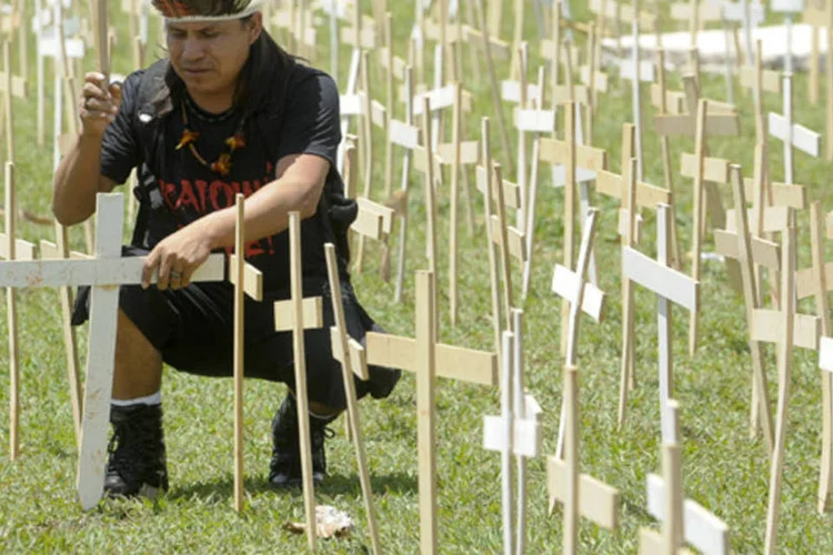 
	Guarani Kaiow&aacute;: em 14 de junho, jagun&ccedil;os mataram o agente de sa&uacute;de p&uacute;blica Clodiodi de Souza, membro da etnia guarani-kaiow&aacute;
 (Wilson Dias/ABr)