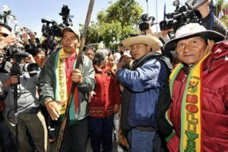 Representantes dos índìgenas bolivianos se reuniram em La Paz antes de um encontro com o governo
 (Aizar Raldes/AFP)