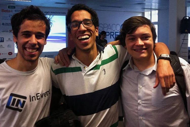 
	G&oacute;es, Neris e Giordano, da InEvent: startup foi criada em 2013, ap&oacute;s testes dentro da Universidade de S&atilde;o Paulo
 (Divulgação)