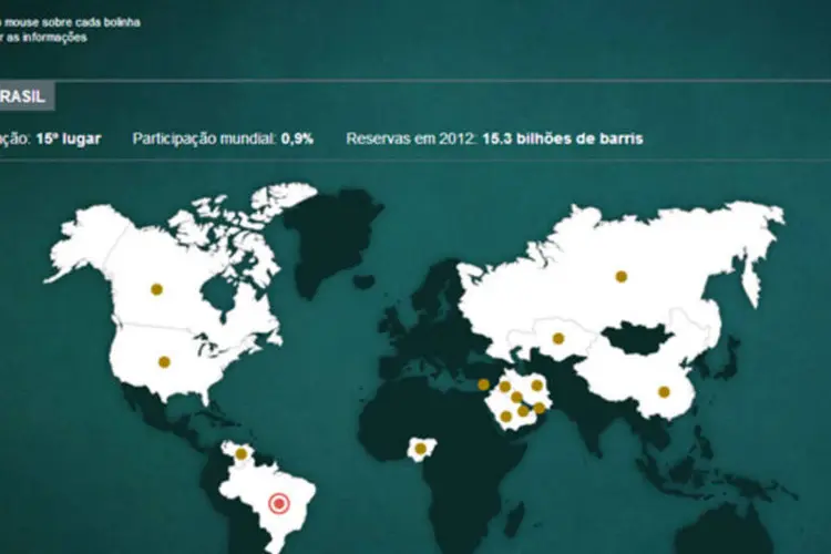 Infográfico - As 15 maiores reservas de petróleo no mundo (Juliana Pimenta/EXAME.com)