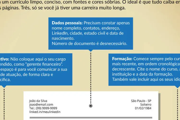 Infográfico - O currículo perfeito (Rodrigo Sanches / EXAME.com)