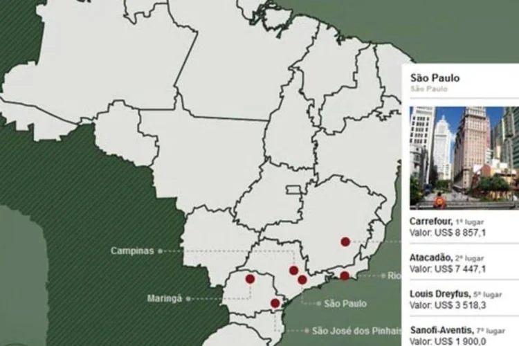 Infográfico - Onde estão localizadas as 10 maiores empresas francesas no Brasil