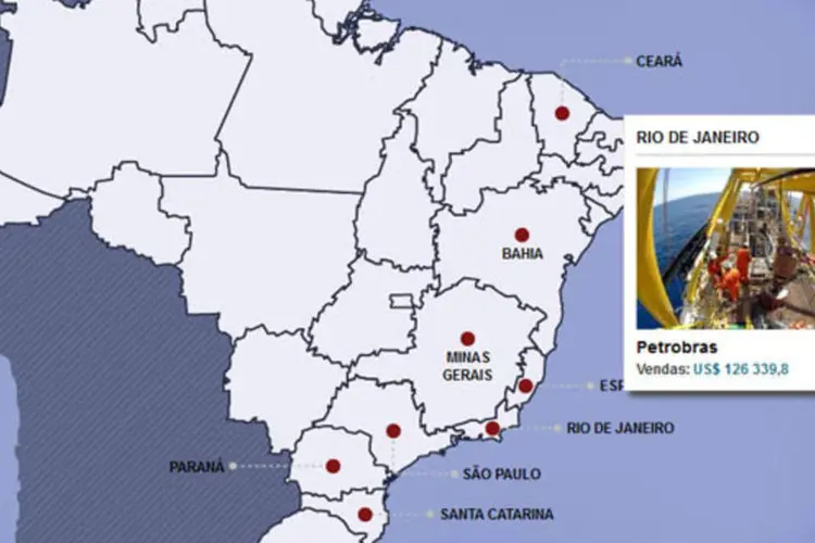 Infografico - As maiores empresas em cada estado brasileiro