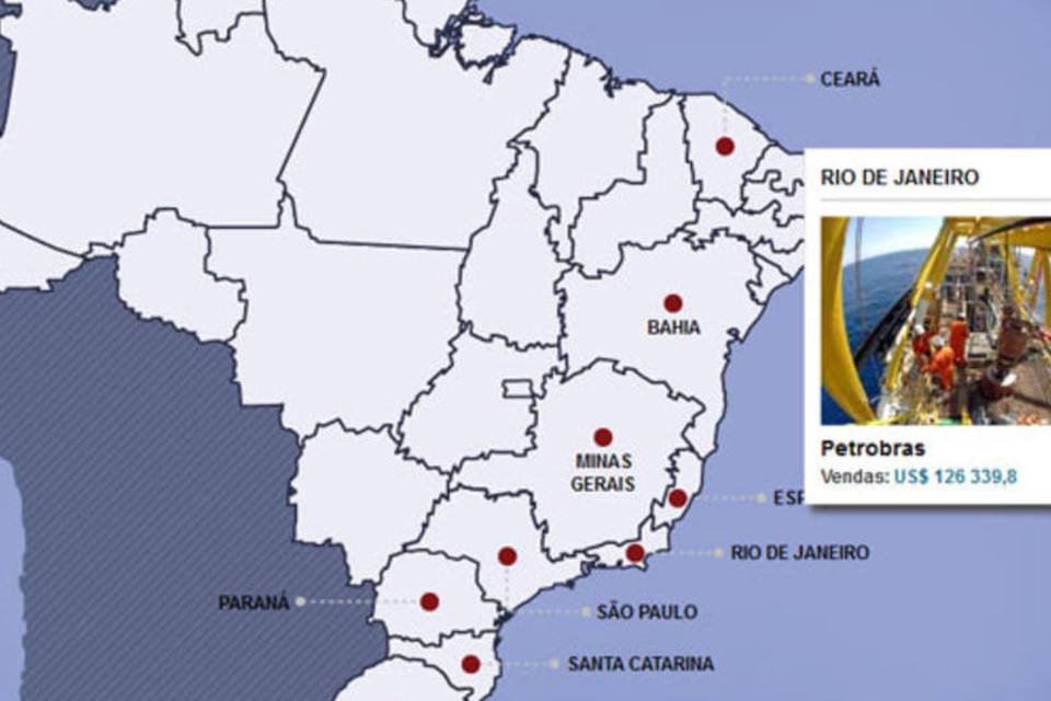Infografico - As maiores empresas em cada estado brasileiro