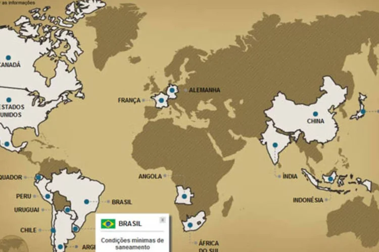 Infográfico - O mapa do saneamento no mundo