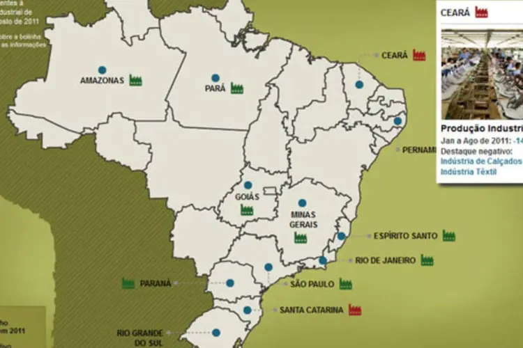 Infográfico - Onde a indústria ganha e perde no Brasil