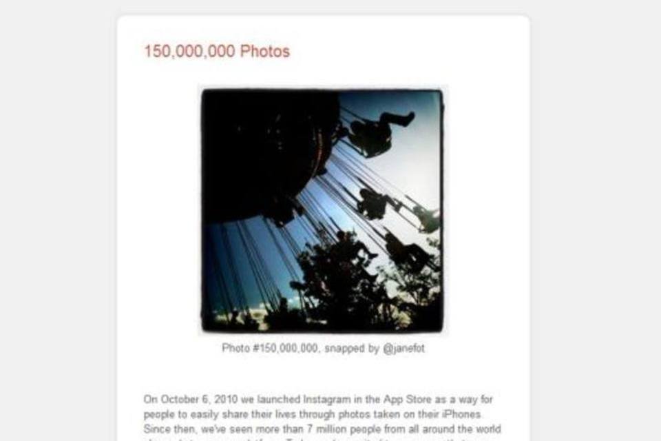 Instagram chega a 150 milhões de fotos