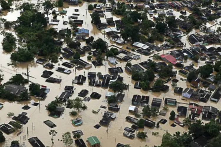 Área inundada no Acre: execução das obras e serviços tem prazo de um ano (Divulgação governo do Acre)