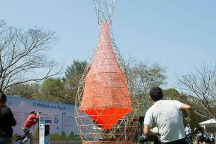 Warka Water: sistema esteve exposto no Parque Villa Lobos, em São Paulo (Divulgação)