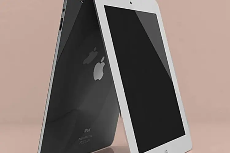 O iPad HD deverá ser parecido com o iPad 2, com bordas chanfradas, mas esta ilustração do designer Guilherme Schasiepen mostra como o tablet ficaria com bordas retas (Guilherme Schasiepen)