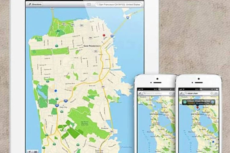 O novo aplicativo Mapas é parte do iOS 6, nova versão do sistema operacional móvel da Apple que estreou junto com o iPhone 5 (Apple / Reprodução)