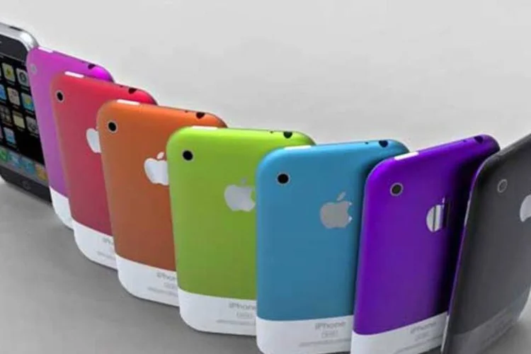 Estes desenhos mostrando como poderia ser um iPhone colorido foram feitos pela empresa europeia de design Item (Reprodução / designedbyitem.com)