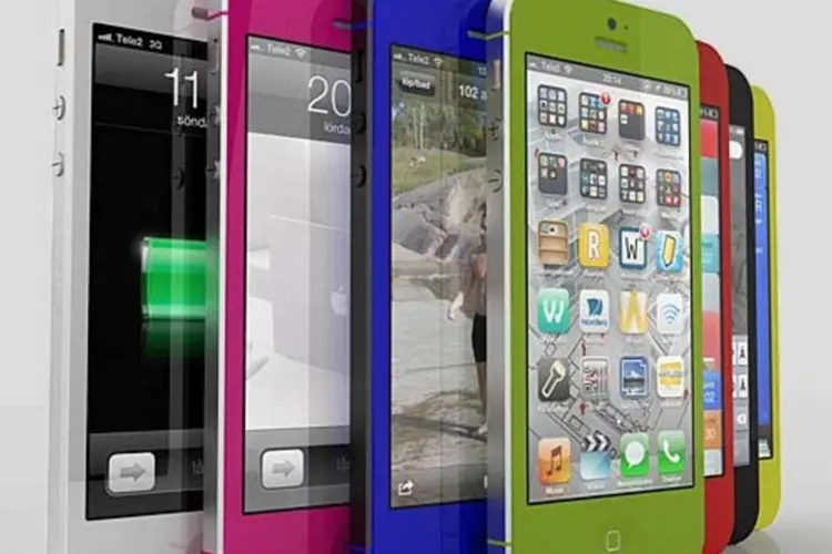 
	Ilustra&ccedil;&atilde;o mostrando como poder&aacute; ser o iPhone 5: &nbsp;a venda pode acontecer nove dias ap&oacute;s o an&uacute;ncio oficial do aparelho
 (NowhereElse.fr)