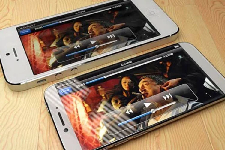 
	Ilustra&ccedil;&atilde;o do iphone 5S e do 6 criada pelo site NowheElse.fr: lan&ccedil;amento j&aacute; seria em julho
 (Martin Hajek e Steve Hemmerstoffer / NowheElse.fr)