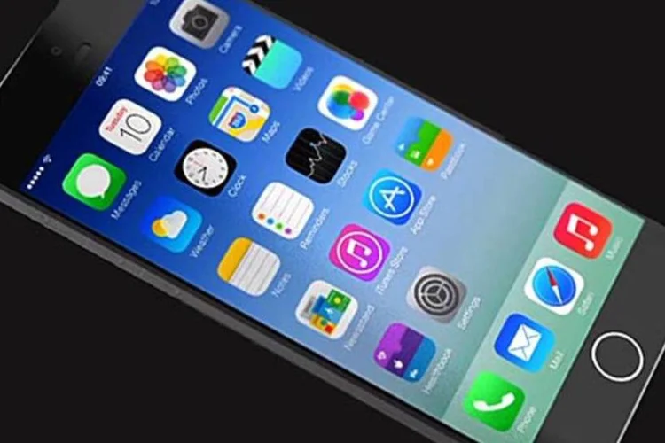 
	iPhone Air: a ilustra&ccedil;&atilde;o de Sam Beckett mant&eacute;m o aspecto do iPhone 5s, mas &eacute; poss&iacute;vel que a Apple mude a apar&ecirc;ncia do smartphone
 (Reprodução)