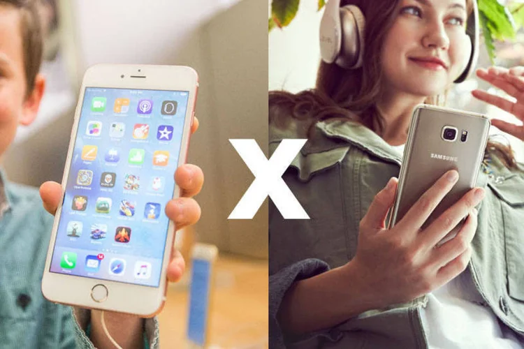 
	Galaxy Note 5 x iPhone 6s Plus: qual smartphone traz a melhor c&acirc;mera?
 (EXAME.com, Cole Bennetts/Getty Images e Divulgação/Samsung)