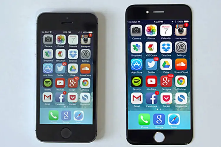 
	iPhone 6: tela 6 mostrada no v&iacute;deo tem 4,7 polegadas, mais do que as 4 polegadas atuais
 (YouTube/Marques Brownlee)
