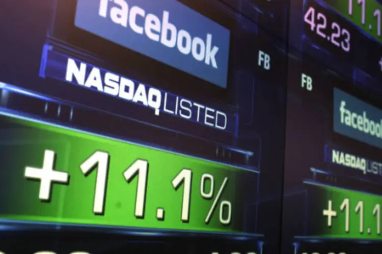 
	Facebook na Nasdaq: atualmente, 628 milh&otilde;es de a&ccedil;&otilde;es do Facebook circulam nos mercados de capitais.
 (Getty Images / Scott Olson)