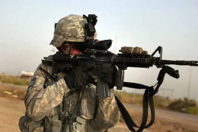 
	Soldado americano no Iraque: Pent&aacute;gono ressaltou que os soldados n&atilde;o ter&atilde;o um papel de combate
 (Spencer Platt/Getty Images)