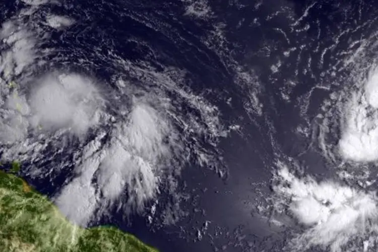 Imagem de satélite do Isaac fornecida pelo National Oceanic and Atmospheric Administratio (NOAA) (Divulgação/Getty Images)