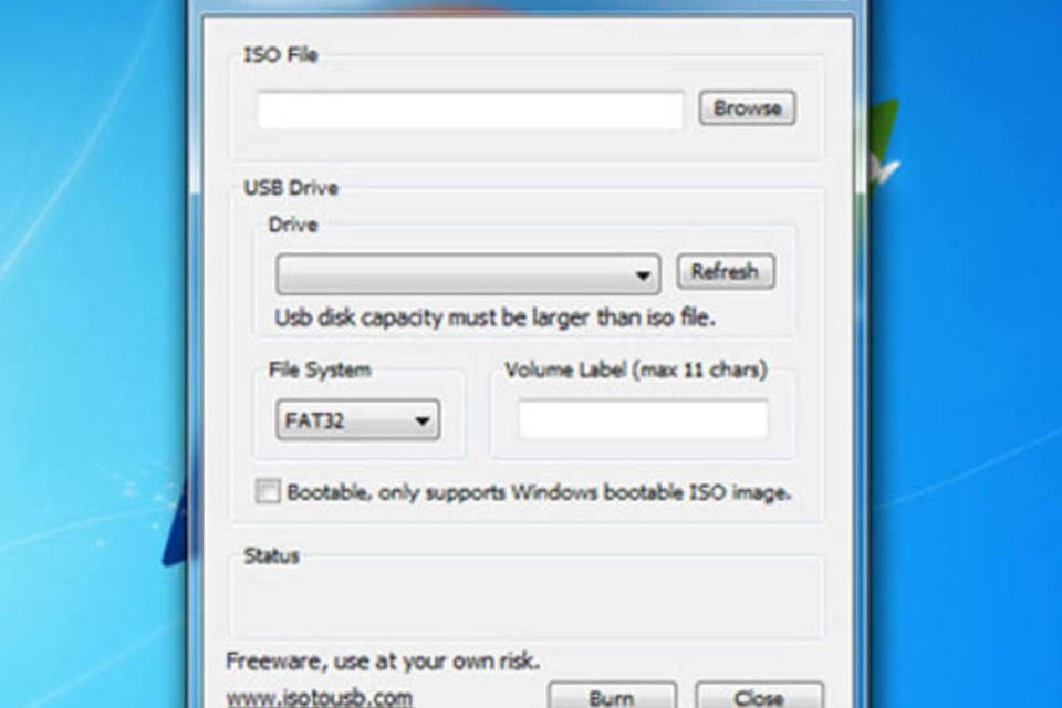 Programa grava arquivos ISO em pen drives